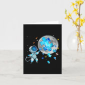 Astronaut auf dem Mond Karte (Gelbe Blume)
