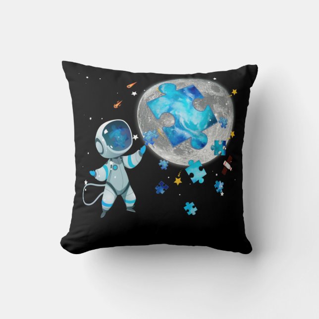 Astronaut auf dem Mond Kissen (Vorderseite)