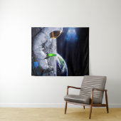 Astronaut auf dem Mond mit Bier Wandteppich (Beispiel (Horizontal))