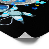 Astronaut auf dem Mond Poster (Ecke)