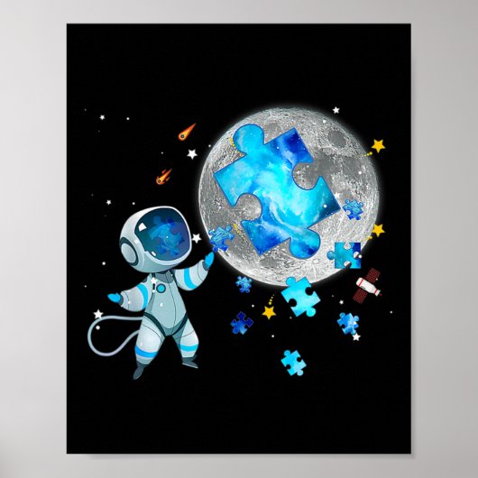 Astronaut auf dem Mond Poster (Vorne)