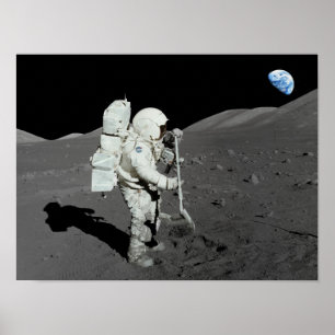 Astronaut auf dem Mond Poster