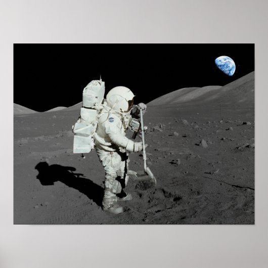 Astronaut auf dem Mond Poster (Vorne)