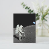 Astronaut auf dem Mond Postkarte (Stehend Vorderseite)