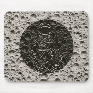 Astronaut auf dem Mond Raum Schwarz & Grau Mousepad