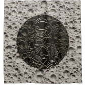 Astronaut auf dem Mond Space Black & Gray Duschvorhang (Vorderseite)