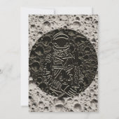 Astronaut auf dem Mond Space Black & Gray Einladung (Rückseite)