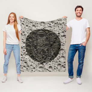 Astronaut auf dem Mond Space Black & Gray Fleecedecke