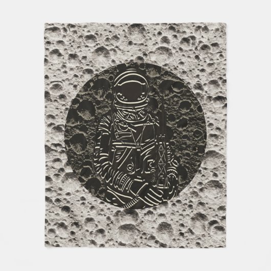 Astronaut auf dem Mond Space Black & Gray Fleecedecke (Vorderseite)