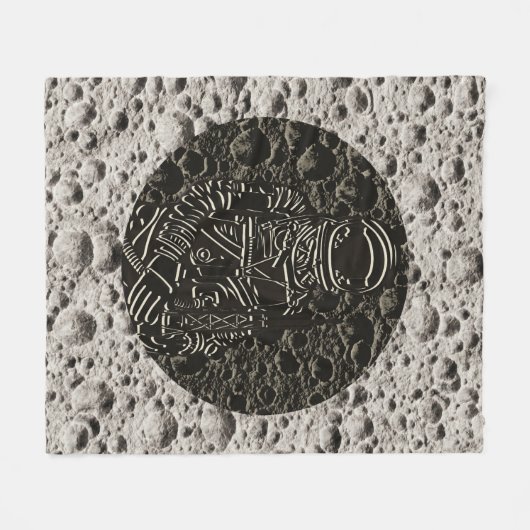 Astronaut auf dem Mond Space Black & Gray Fleecedecke (Vorderseite (Horizontal))