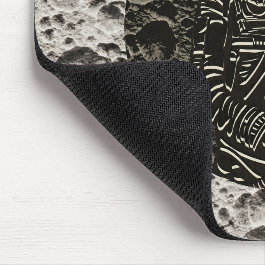 Astronaut auf dem Mond Space Black & Gray Mousepad (Ecke)