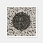 Astronaut auf dem Mond Space Black & Gray Serviette (Vorderseite)