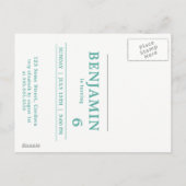 Astronaut auf dem Mond Space Einladung zur Geburts (Rückseite)