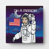 Astronaut auf dem Mond Weltraumjunge Fotoplatte (Vorderseite)