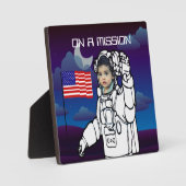 Astronaut auf dem Mond Weltraumjunge Fotoplatte (Vorderseite)