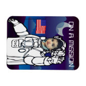 Astronaut auf dem Mond Weltraumjunge Magnet (Horizontal)