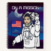 Astronaut auf dem Mond Weltraumjunge Notizblock (Vorderseite)