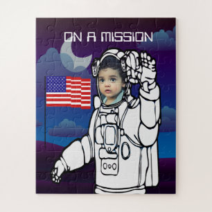 Astronaut auf dem Mond Weltraumjunge Puzzle