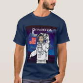 Astronaut auf dem Mond Weltraumjunge T-Shirt (Vorderseite)