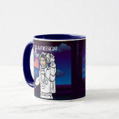 Astronaut auf dem Mond Weltraumjunge Tasse (Vorderseite Links)
