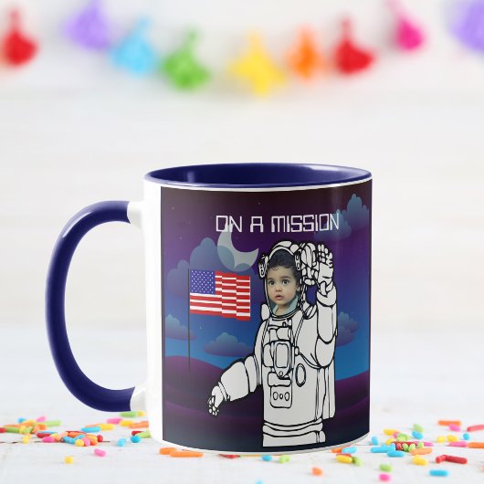 Astronaut auf dem Mond Weltraumjunge Tasse