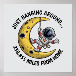 Astronaut auf dem Mondplakat Poster