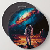 Astronaut auf dem Planeten Button (Vorne & Hinten)