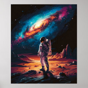 Astronaut auf dem Planeten Poster