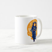 Astronaut auf dem Rad Kaffeetasse (VorderseiteRechts)