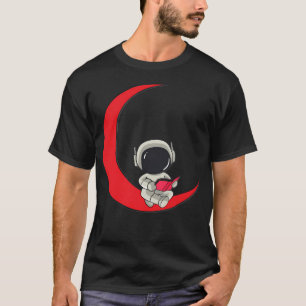 Astronaut auf dem Roten Halbmond lesen - Art Desi  T-Shirt