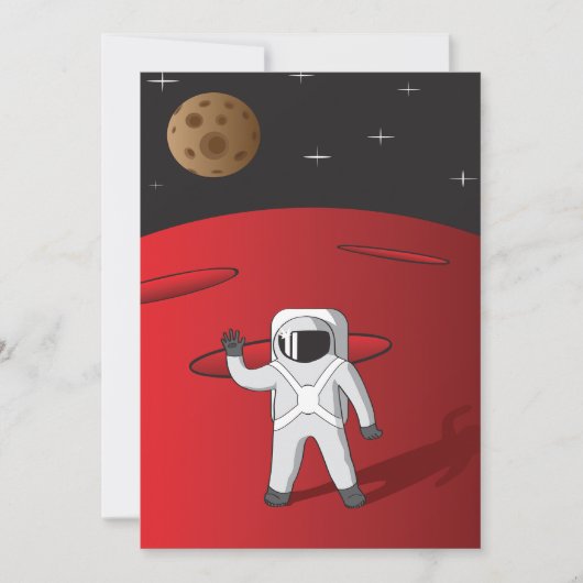 Astronaut auf dem Roten Planeten Mars Space Explor Einladung (Vorderseite)