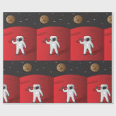Astronaut auf dem Roten Planeten Mars Space Explor Geschenkpapier (Flach)