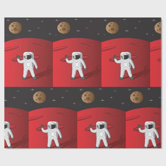 Astronaut auf dem Roten Planeten Mars Space Explor Geschenkpapier (Flach)