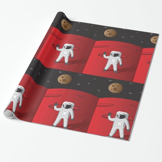 Astronaut auf dem Roten Planeten Mars Space Explor Geschenkpapier (Ungerollt)