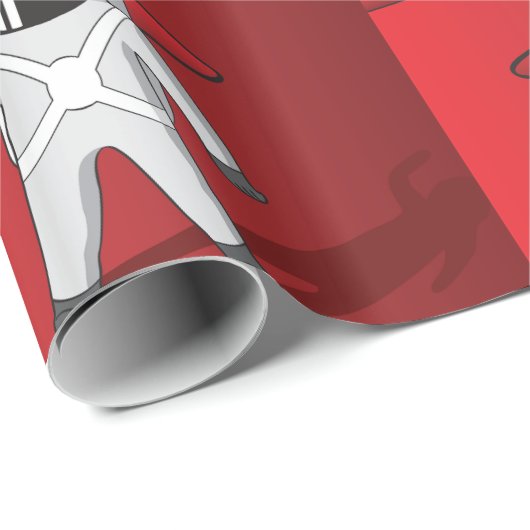 Astronaut auf dem Roten Planeten Mars Space Explor Geschenkpapier (Rolleneckpunkt)