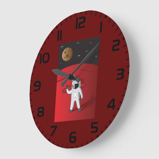 Astronaut auf dem Roten Planeten Mars Space Explor Große Wanduhr (Winkel)