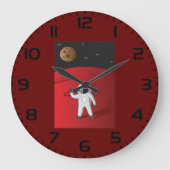 Astronaut auf dem Roten Planeten Mars Space Explor Große Wanduhr (Vorderseite)