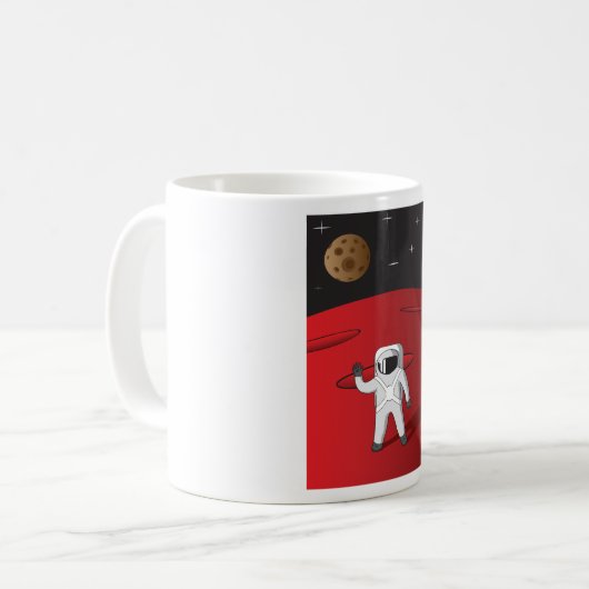 Astronaut auf dem Roten Planeten Mars Space Explor Kaffeetasse (Vorderseite Links)