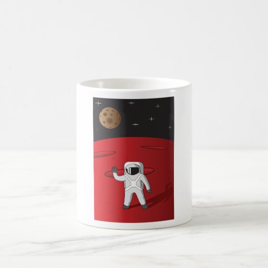 Astronaut auf dem Roten Planeten Mars Space Explor Kaffeetasse (Mittel)