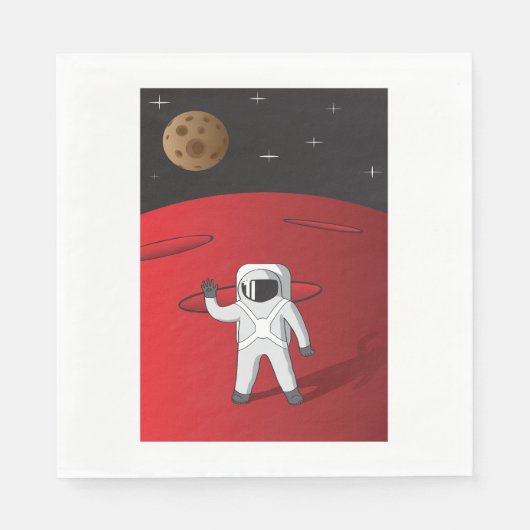 Astronaut auf dem Roten Planeten Mars Space Explor Serviette (Vorderseite)