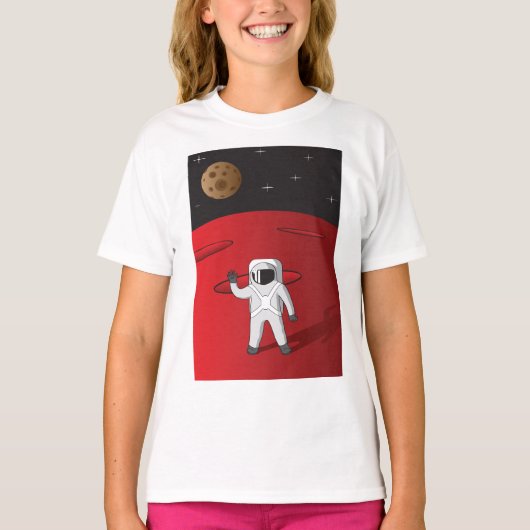 Astronaut auf dem Roten Planeten Mars Space Explor T-Shirt (Vorderseite)