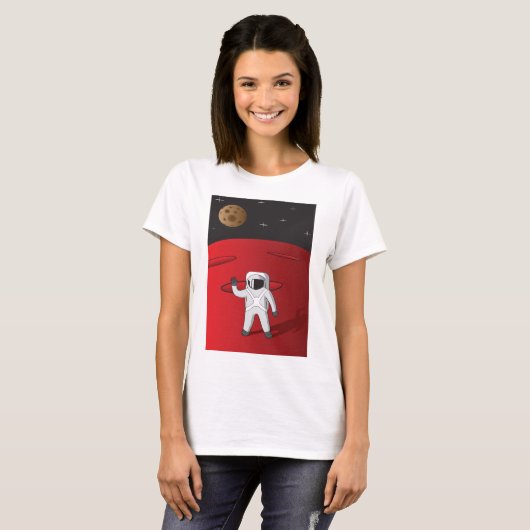Astronaut auf dem Roten Planeten Mars Space Explor T-Shirt (Vorne ganz)