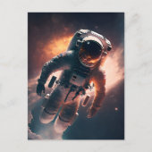 Astronaut auf der Weltraumpostkarte Postkarte (Vorderseite)