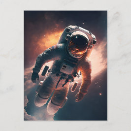 Astronaut auf der Weltraumpostkarte Postkarte