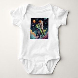 Astronaut auf Dino im Weltraum Baby Strampler