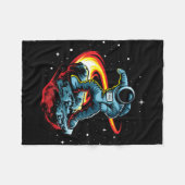 Astronaut auf einem Meteor reitend Fleecedecke (Vorderseite (Horizontal))