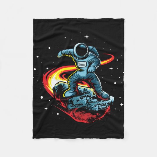 Astronaut auf einem Meteor reitend Fleecedecke (Vorderseite)