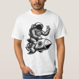 Astronaut auf einer Rakete T-Shirt