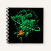 Astronaut auf einer Rakete um den Saturn-Artwork | Notizblock (Vorderseite)