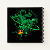 Astronaut auf einer Rakete um den Saturn-Artwork | Notizblock (Rückseite)